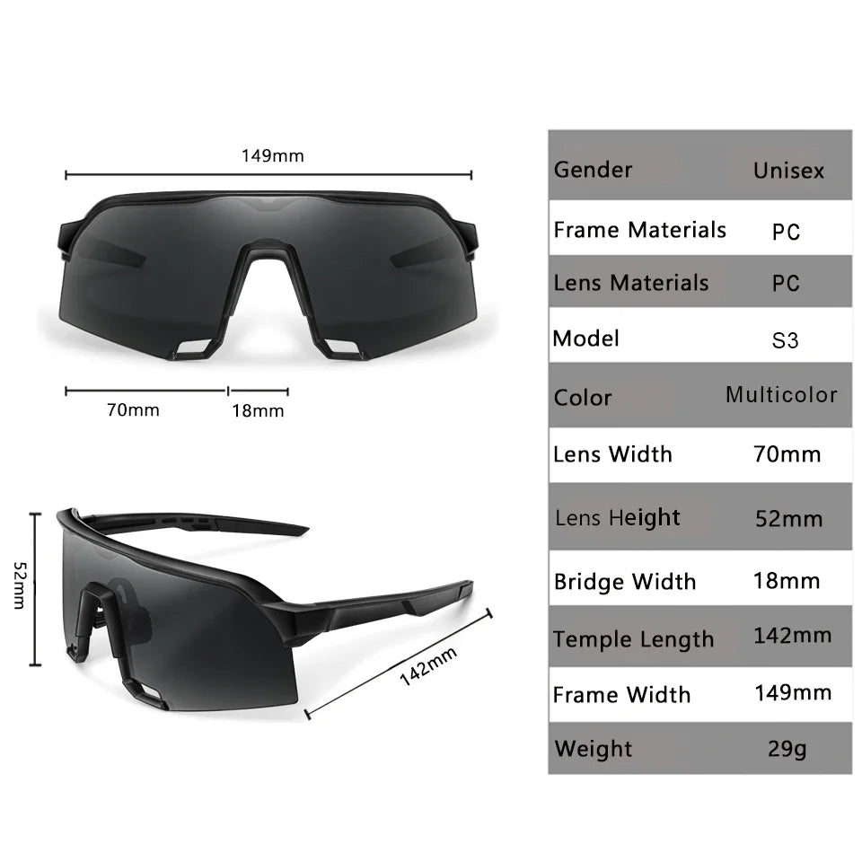 Lightweight unisex sports sunglasses – UV400 polycarbonate lenses, cycling, running, fishing