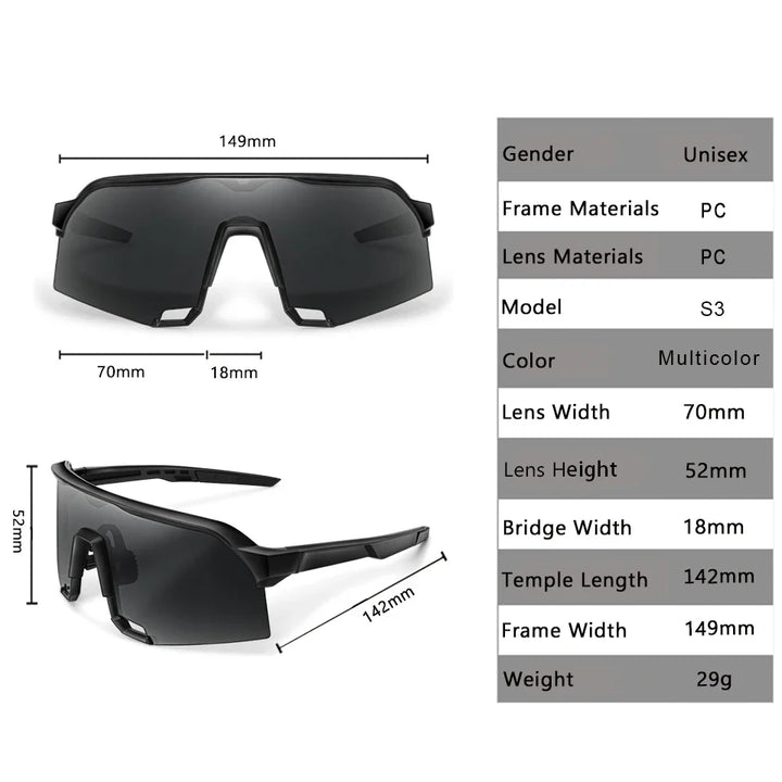 Lightweight unisex sports sunglasses – UV400 polycarbonate lenses, cycling, running, fishing