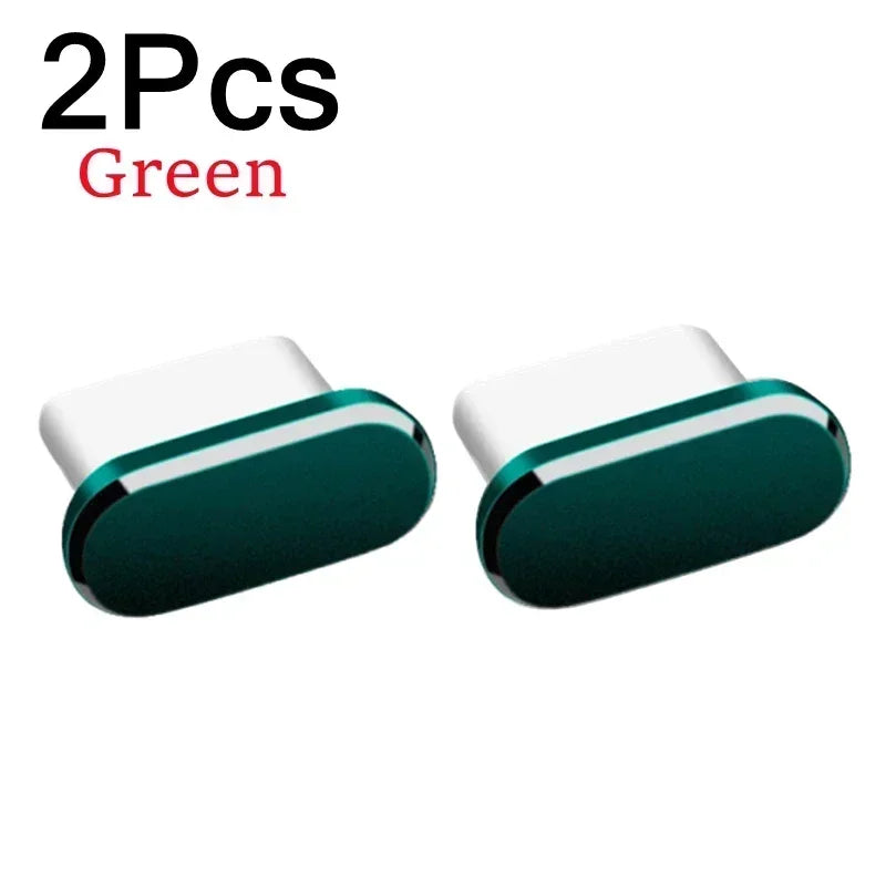 Metal Type-C Charging Port Dust Plugs - 2Pcs iPhone Accessories, Dust &amp; Liquid Protection