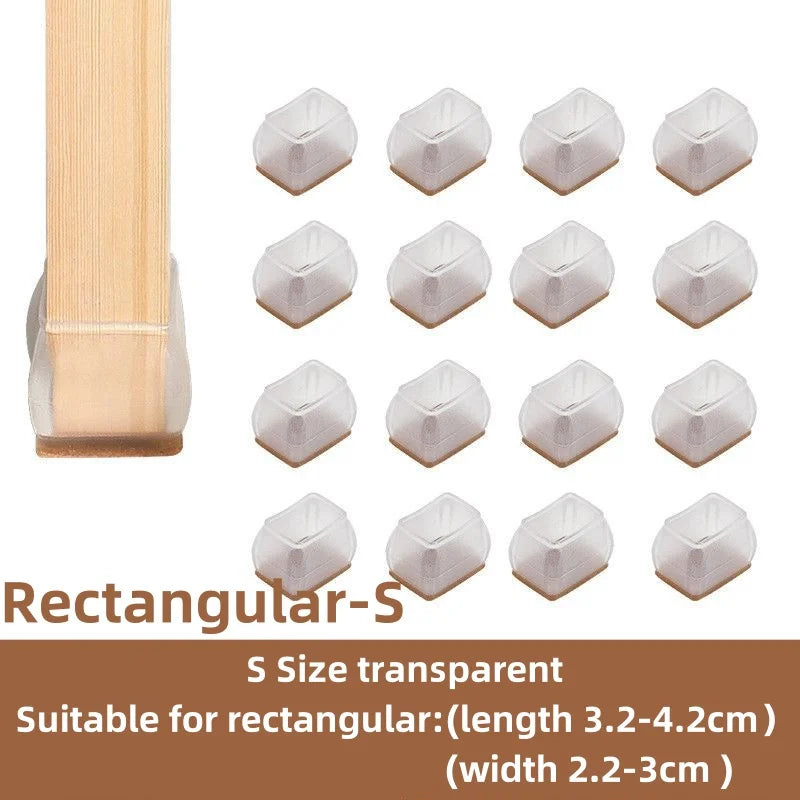 Silicone Non-Slip Furniture Leg Pads 16-Pack – Floor Protectors Chair Feet Leveling Mat 2026