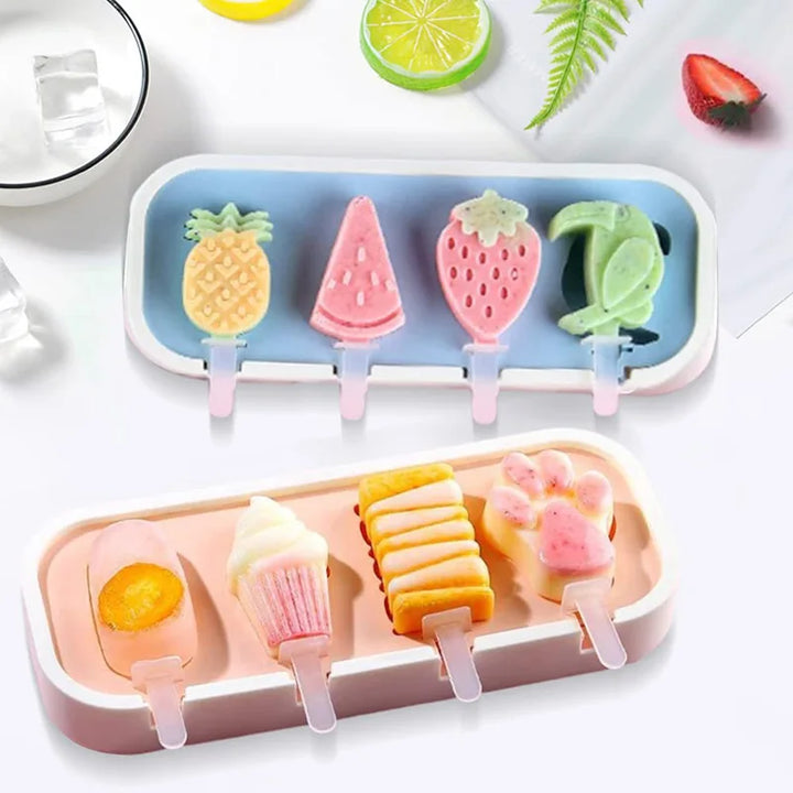 Silicone Mini Popsicle Molds Set for Kids, BPA Free Reusable Ice Pop Maker, Easy Release and Dishwasher Safe