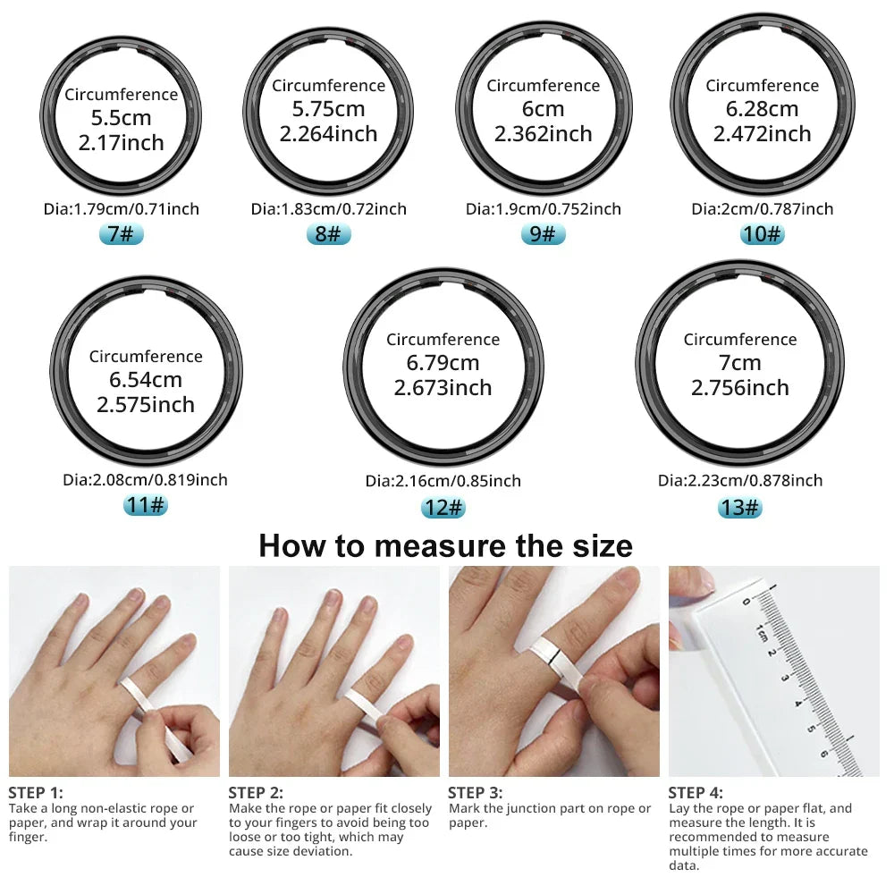 Smart Ring Health Monitor Wearable 5 ATM Waterproof Wireless Charging Fall 2025 Trend Gift