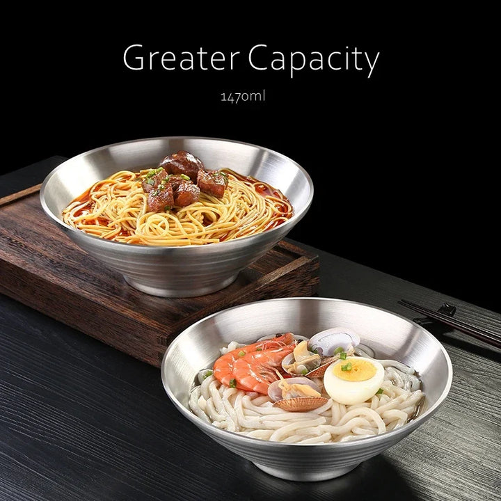 Stainless Steel Ramen Bowl 1.4L Insulating Christmas Gift