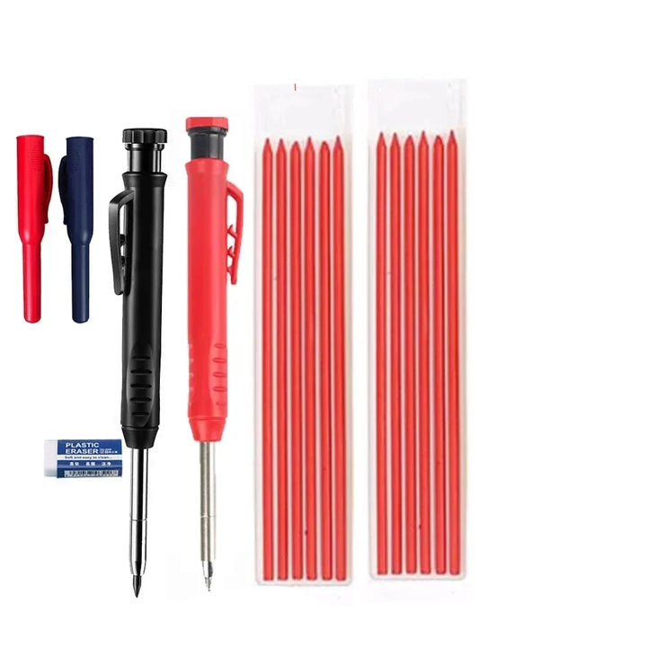 Professional Carpenter Pencil Metal Long Head Deep Hole Marker Tool for Woodworking
