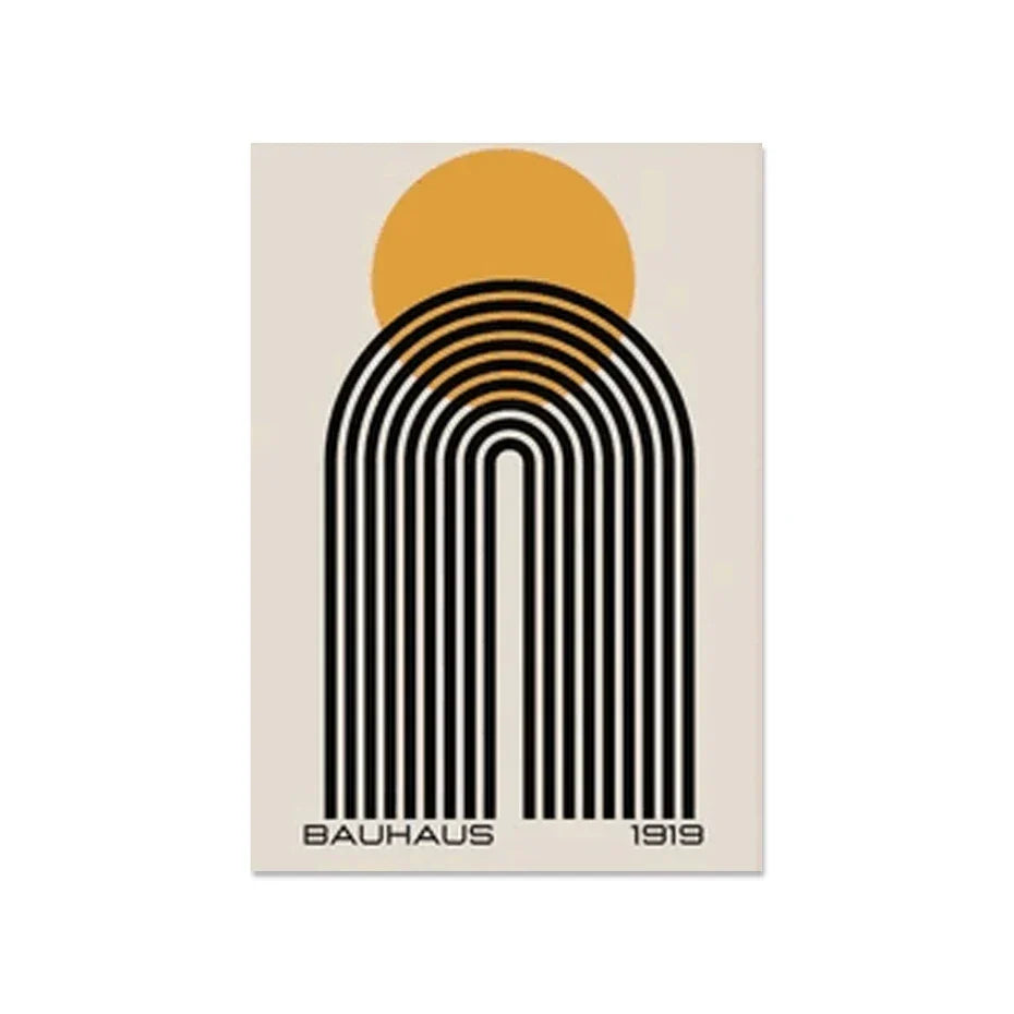 Bauhaus Abstract Geometric Posters Vertical Canvas Art