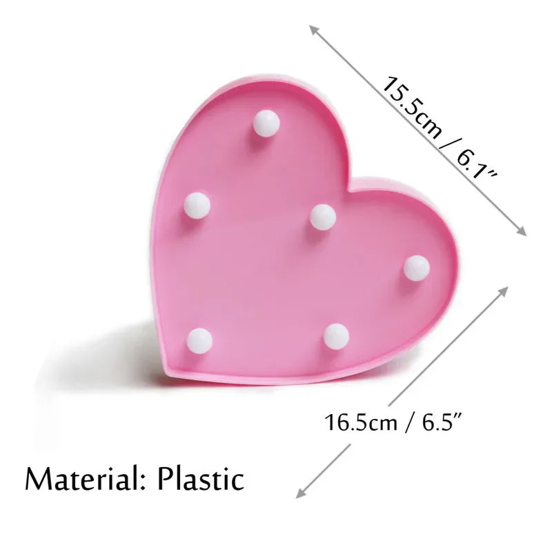 Romantic Heart LED Night Light - Warm White Lamp, An Elegant Valentine&