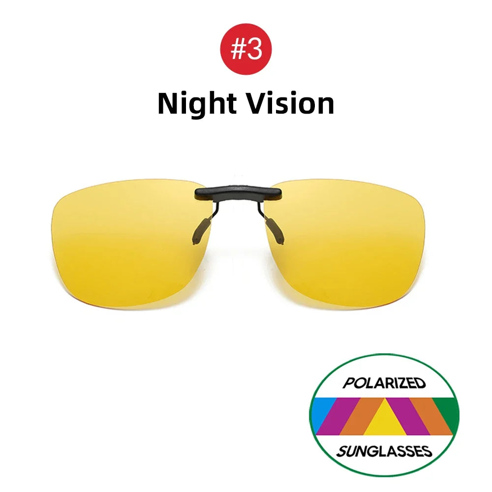 Clip-On Sunglasses Polarized Square Frames UV400 Anti-Glare Night Driving Summer 2026 Trend