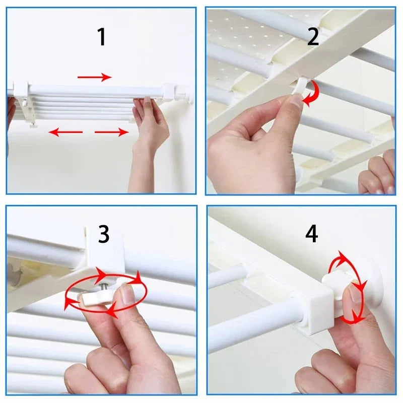 Wall-Mounted Adjustable Shelves - Home Organizers for Closet, Bathroom &amp; Kitchen Storage