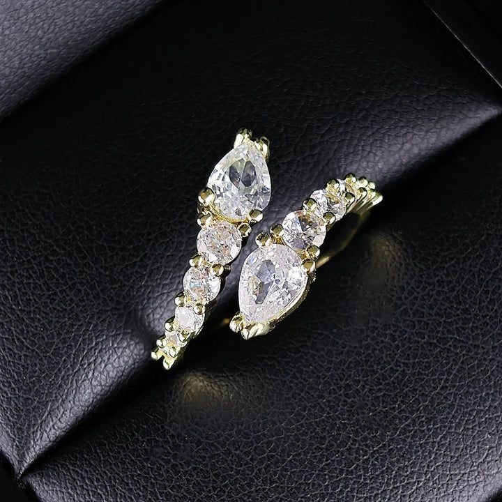 Adjustable Cubic Zirconia Cocktail Ring Valentine Gift 2026 Sparkling Prong Setting