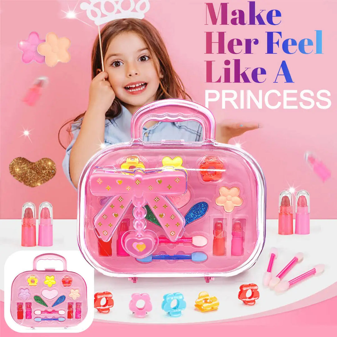 Kids Makeup Kit Princess Makeup Box Play Set With Accessories Ideal Birthday Gift 2025