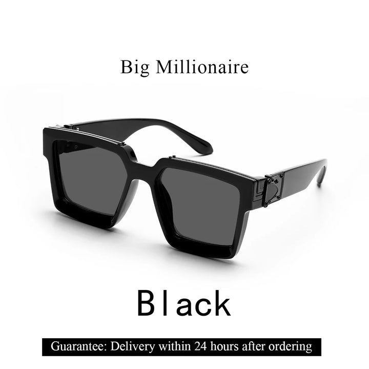 Sunglasses Black Retro Square Shades Luxury Fashion Eyewear Fall 2026 Trend Gift Idea