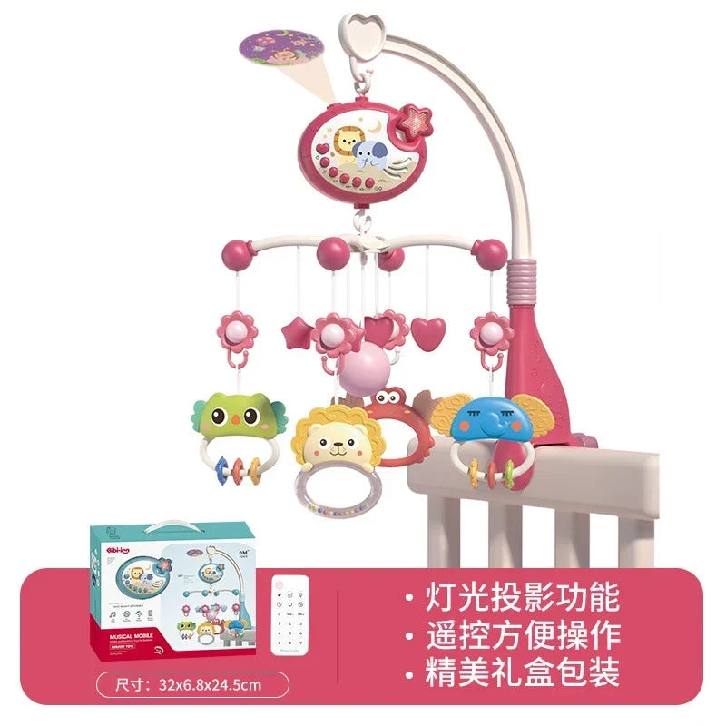 Crib Mobile Remote Music Light Newborn Sensory Toys