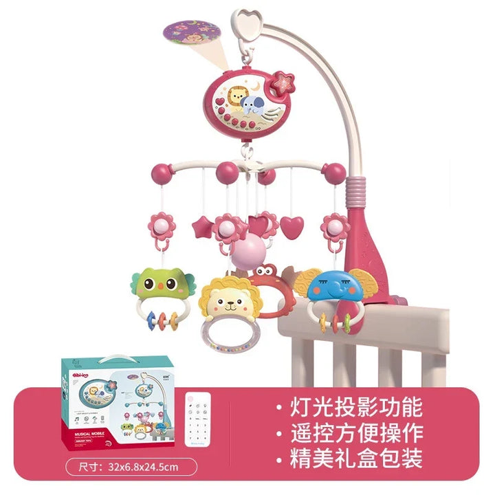 Crib Mobile Remote Music Light Newborn Sensory Toys