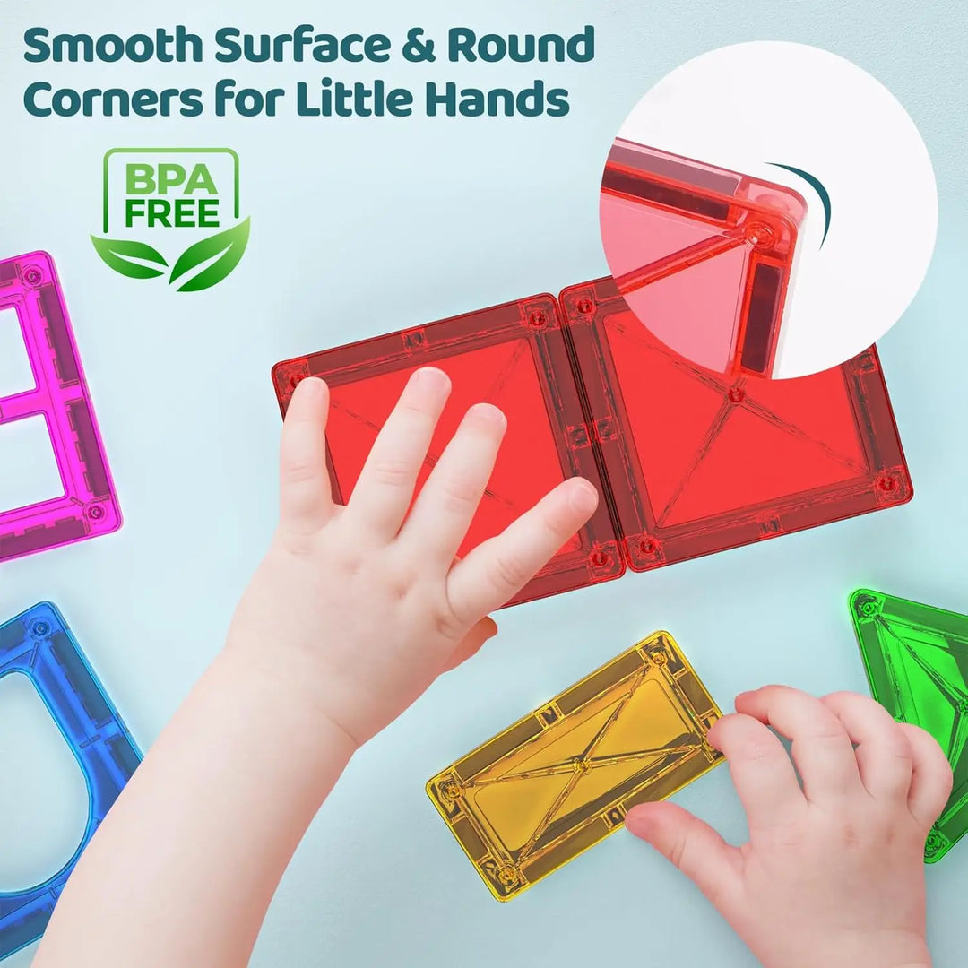 Magnetic Tiles Travel Set 56 Piece Portable STEM Building Blocks For Kids Screen Free Educational Gift Fall 2025