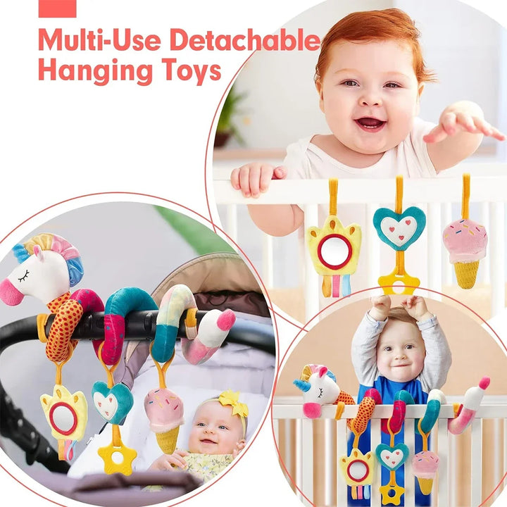 Soft Giraffe Baby Rattle Hanging Plush Newborn Sensory Toys