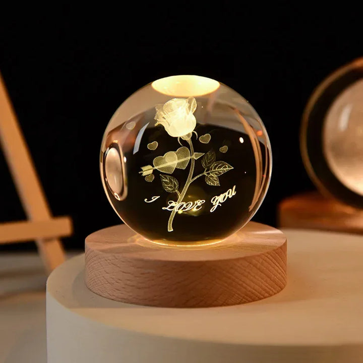 3D Crystal Solar System Globe - Elegant Astronomy Decor &amp; Unique Gift for Space Lovers