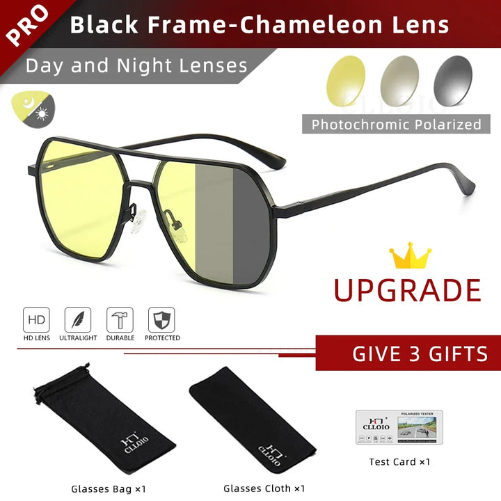 Photochromic Sunglasses Anti Glare Day Night Vision Polarized UV400 Unisex Square Frame Summer 2026 Trend