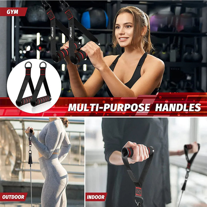 Heavy Duty D-Ring Metal Gym Handles - Fitness Equipment for Cable Machines &amp; Resistance Bands