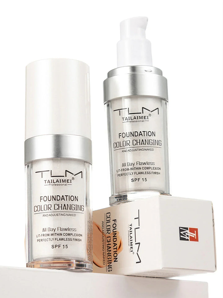 colour-Changing Liquid Foundation with SPF - Long-Lasting Waterproof Oil-Control Sunscreen Cream 30ml