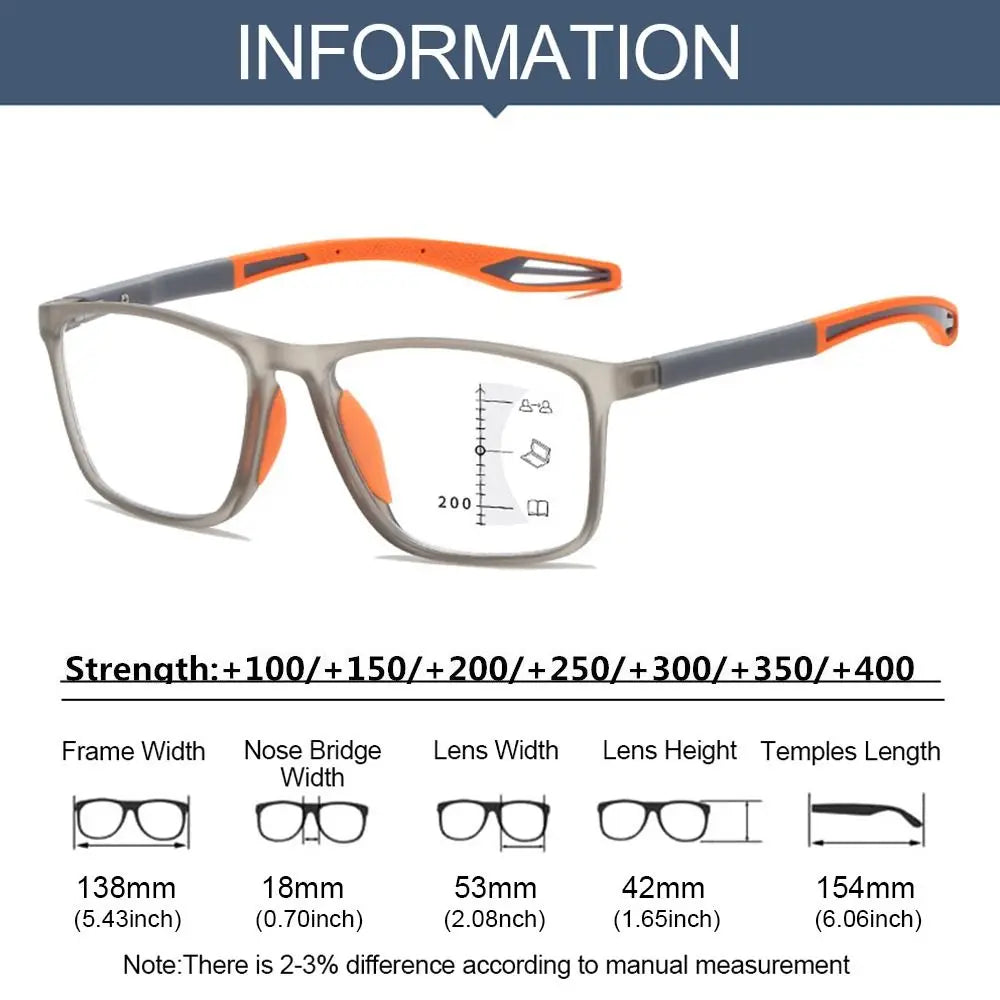 Anti-Blue Light Reading Glasses - Progressive Multifocal Eyewear, Ultra Light Frame, Back To School 2026
