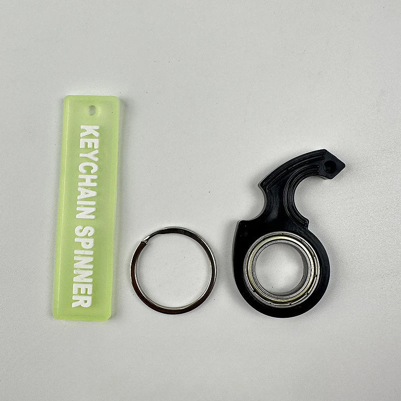 Metal Keychain Fidget Spinner Ring Stress Relief Toy