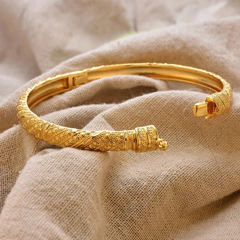 Gold Plated Bangles Luxury Arabic Wedding Bracelet