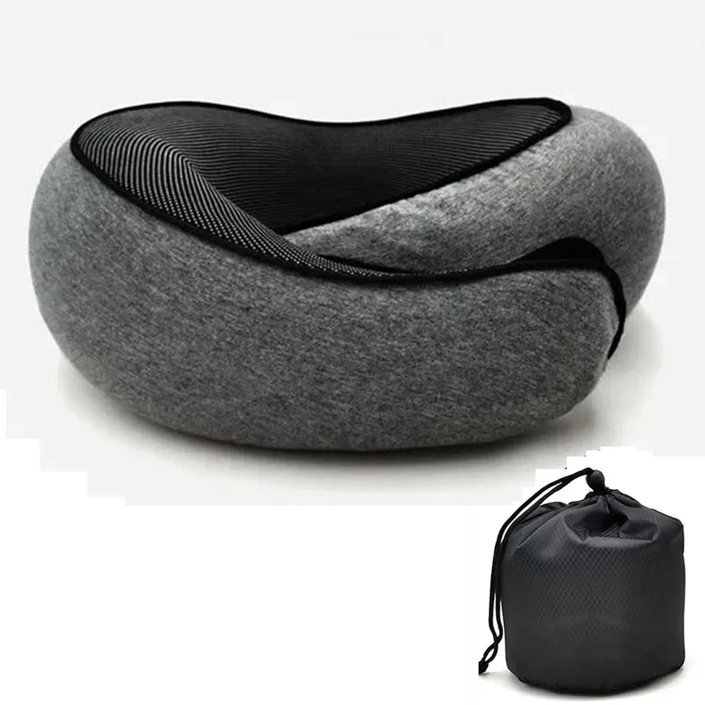 Memory Foam Travel Neck Pillow U Shaped Snail Style Portable Ergonomic Support For Summer Travel 2026 Cotton Cover
