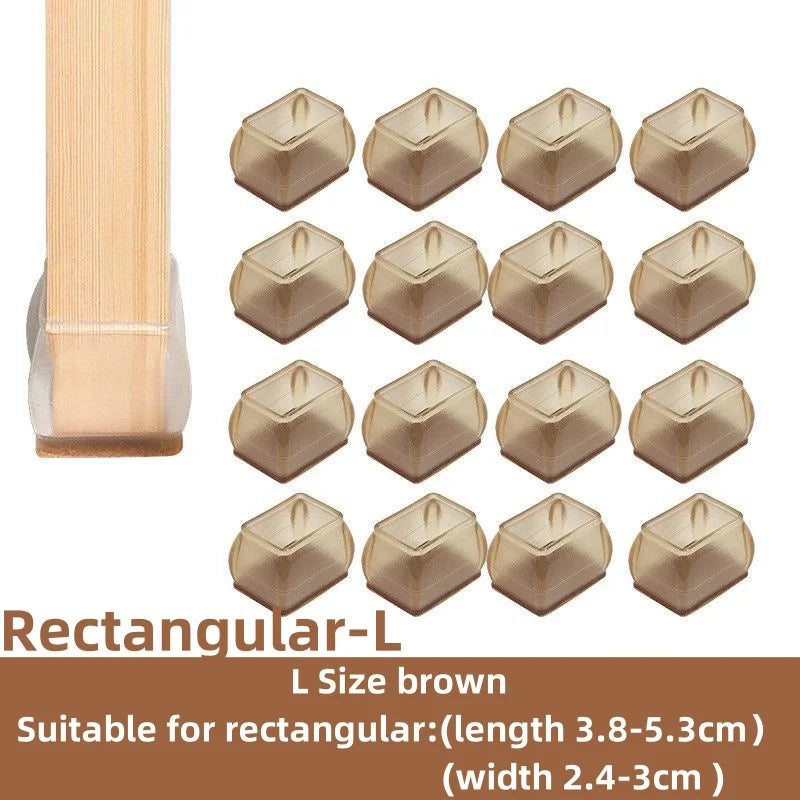 Silicone Non-Slip Furniture Leg Pads 16-Pack – Floor Protectors Chair Feet Leveling Mat 2026