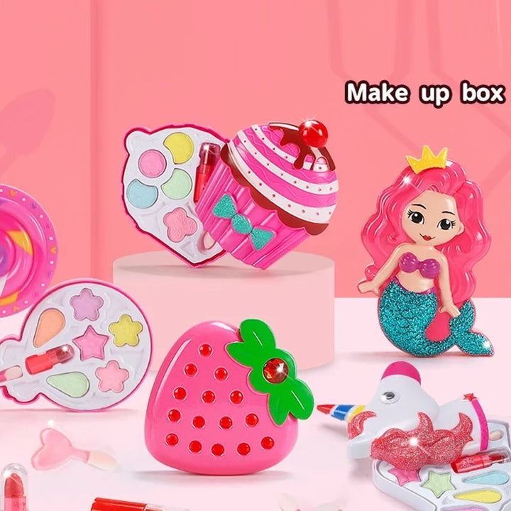 Princess Makeup Toy Set for Kids - Pretend Play Cosmetics with Lipstick &amp; Eyeshadow for Parties