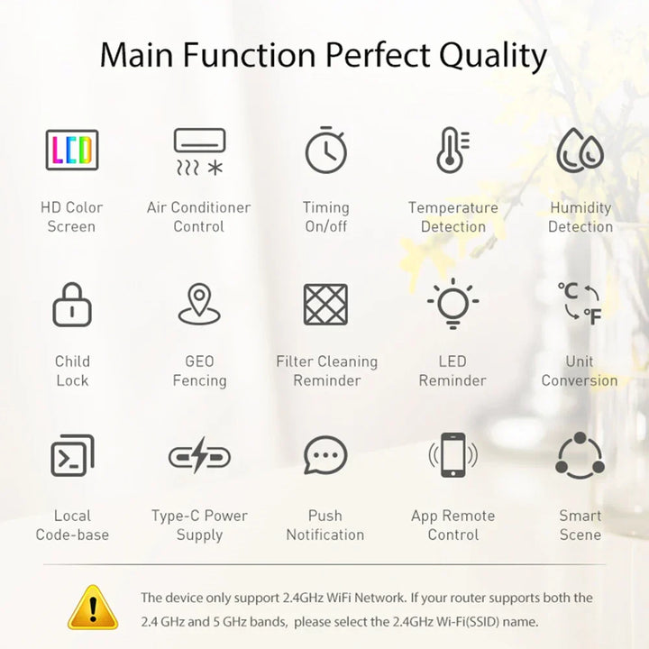 Smart Thermostat WiFi Infrared Controller For Air Conditioner Temperature Humidity Monitor Fall 2025 Home Automation