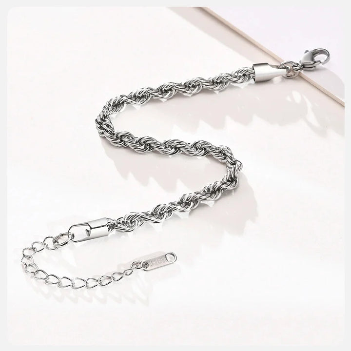 Stainless Steel Rope Chain Bracelet Twisted Singapore