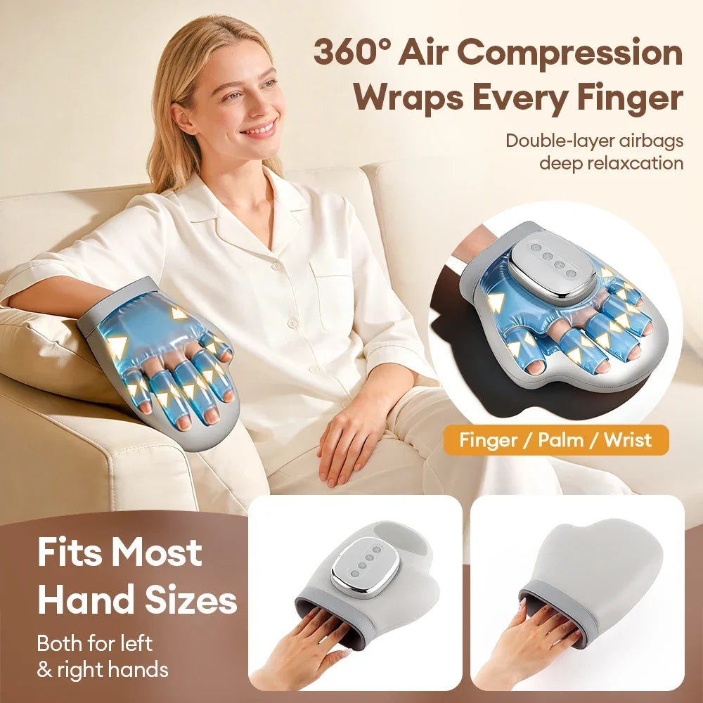 Electric Air Pressure Hand Massager – Finger Airbag Compress Thumb Acupoint Palm Kneading Glove 2026