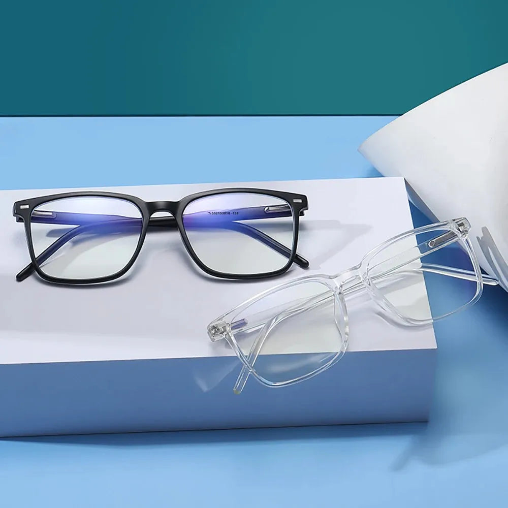 Blue Light Blocking Glasses – Square Frame TR90 Lightweight Eyewear, Back to School 2026 Trend, Anti Blue Light for Computer Use
