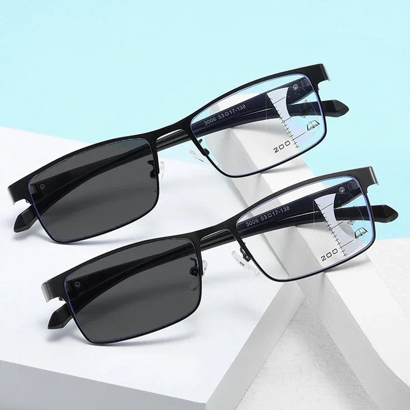 Reading Glasses Progressive Multifocal Photochromic Half Frame Fall 2026 Anti-Blue Light Far Sight Eyewear