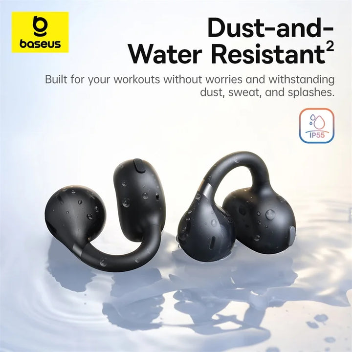 Baseus BC1 Open-Ear Clip Earbuds Bluetooth 6.0 – 4-Mic Noise Cancellation Super Bass IP55 Sports 2026