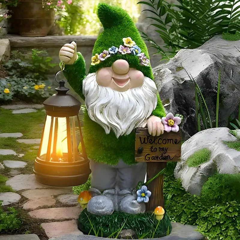 Solar Garden Gnomes With Lantern Outdoor Garden Statue Spring 2026 Trend Solar Powered Lighting