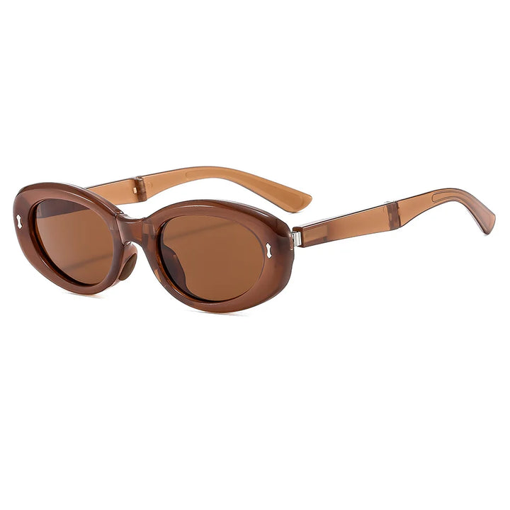 Sunglasses Folding Elliptical Frame Vintage Retro Eyewear Summer 2026 AntiReflective UV Protection