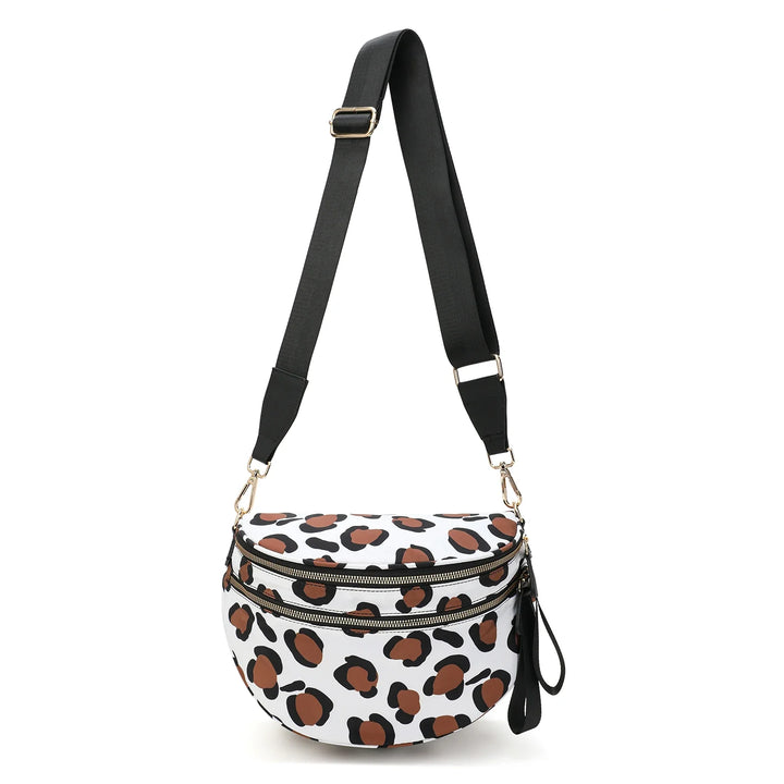 Versatile unisex crossbody bum bag – checkered nylon, box shape, travel and daily use