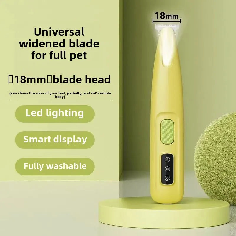 Waterproof Dog Paw Trimmer with LED Light – 18mm Wide Blade LED Display Pet Grooming Clipper 2026