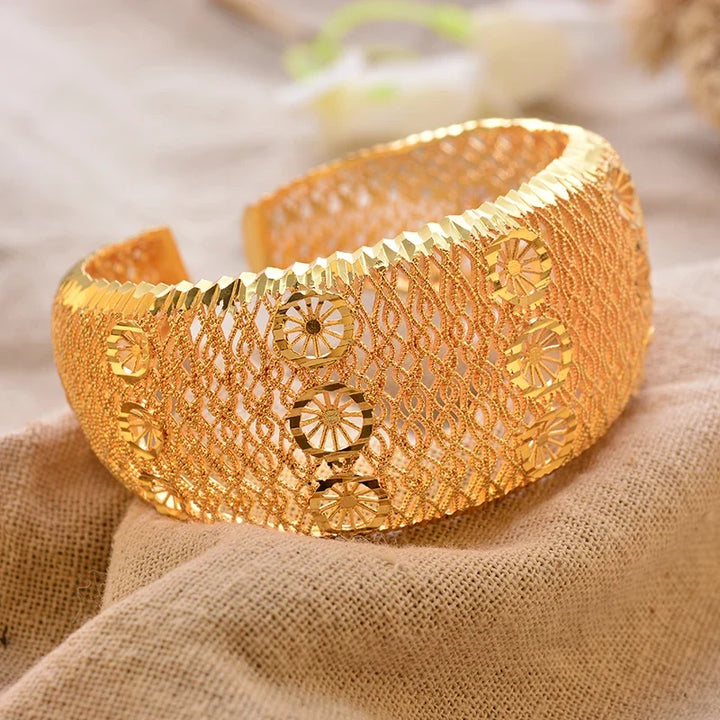 Gold Plated Bangles Luxury Arabic Wedding Bracelet