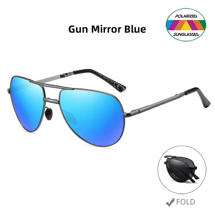 Aviator Sunglasses Foldable Metal Pilot Style Polarized UV400 Sun Glasses, Summer 2026 Trend, All-Day Comfort