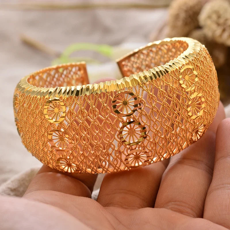 Gold Plated Bangles Luxury Arabic Wedding Bracelet