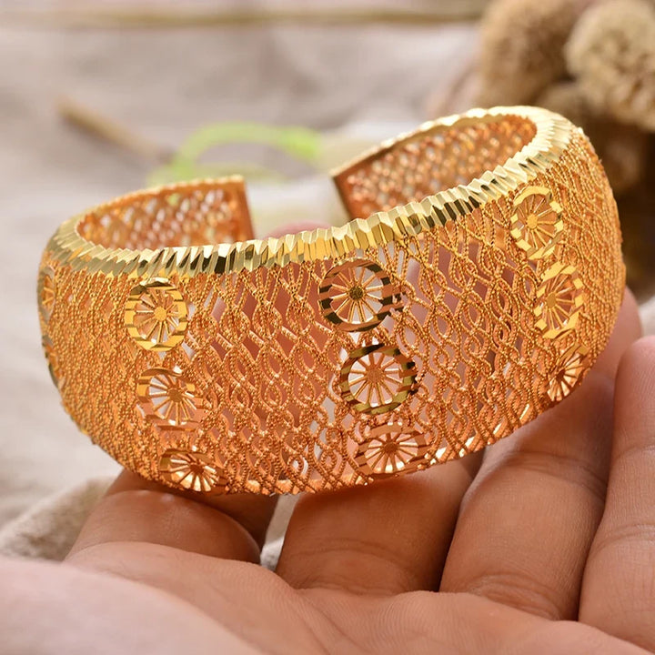 Gold Plated Bangles Luxury Arabic Wedding Bracelet