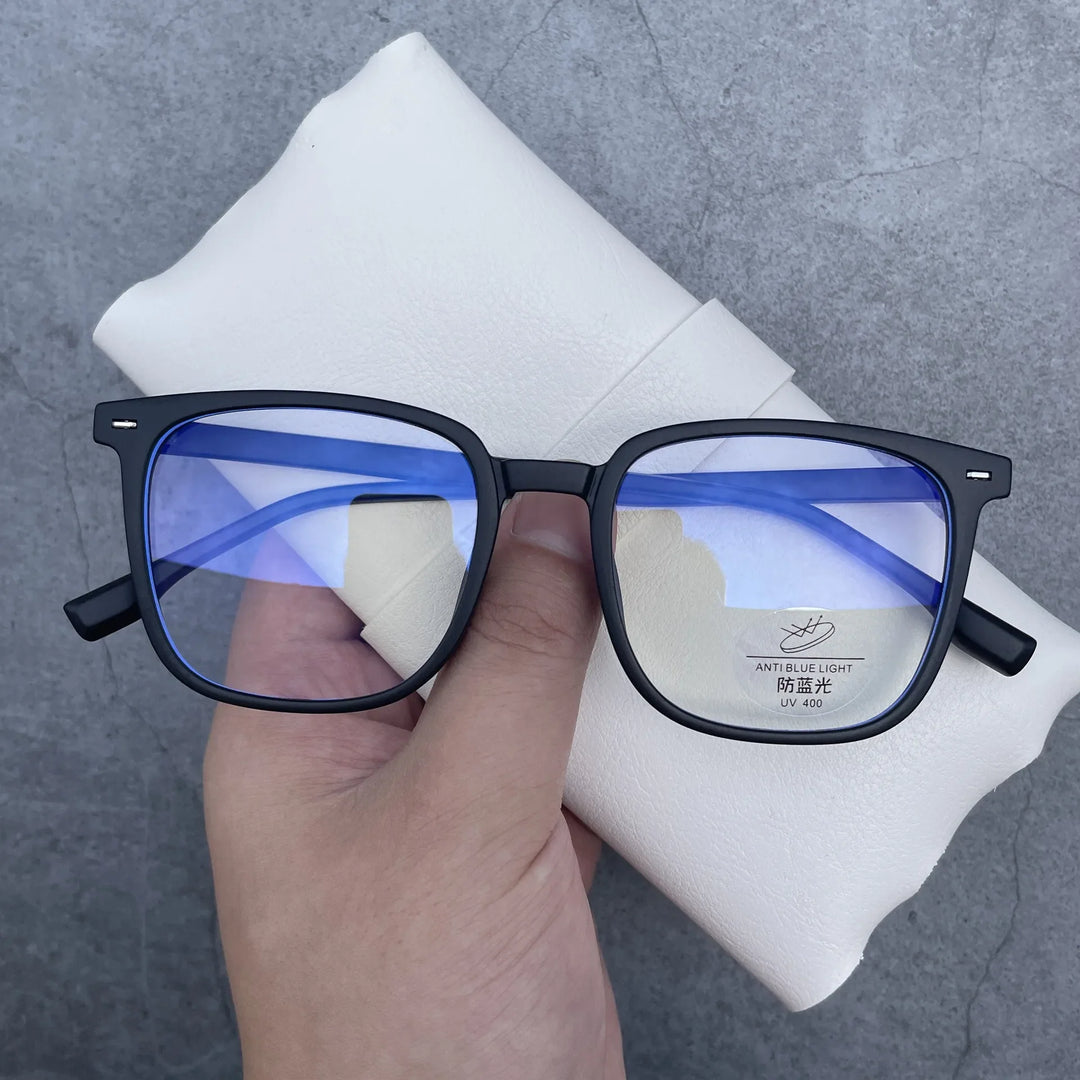 Blue Light Blocking Glasses Frame Black Square Rectangle Computer Eyewear Back To School 2026 Eye Strain Relief