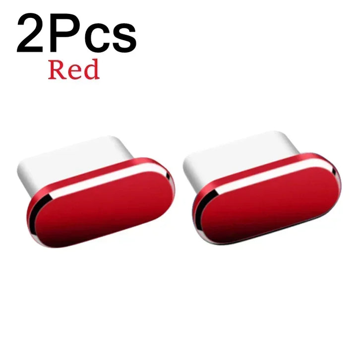 Metal Type-C Charging Port Dust Plugs - 2Pcs iPhone Accessories, Dust &amp; Liquid Protection