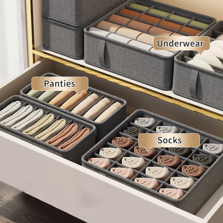 Polyester Sock Bra Organizer Box with 20 Grids - Home Organizers for Drawers &amp; Cabinets