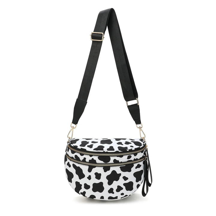 Versatile unisex crossbody bum bag – checkered nylon, box shape, travel and daily use
