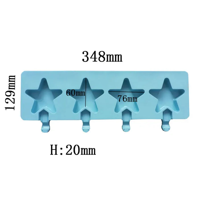 Star-Shaped Silicone Ice Cream Mold, Multi-Use Baking Tool for Ice Cream, Chocolate, Jelly, and Cake Pops