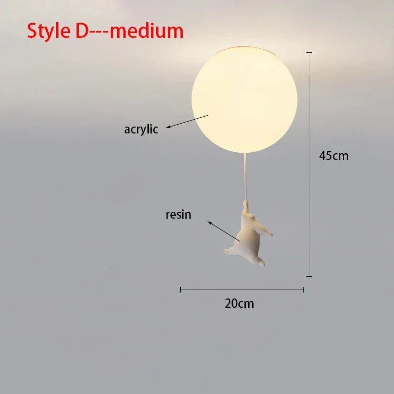 Ceiling Light Bear Cartoon Acrylic Spheres – Kids Room Chandelier, Nursery Decor, TikTok Viral 2026 Gift