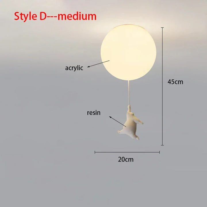 Ceiling Light Bear Cartoon Acrylic Spheres – Kids Room Chandelier, Nursery Decor, TikTok Viral 2026 Gift